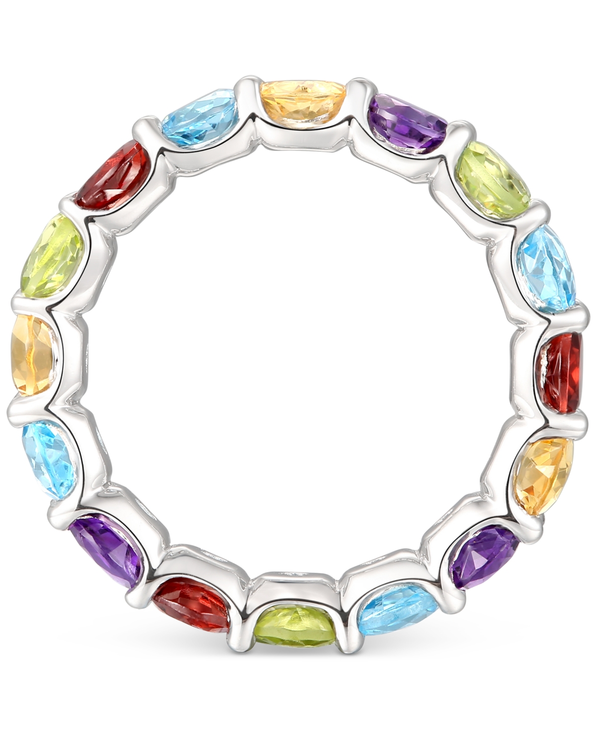 Amethyst Eternity Band (1/2 c.t. t.w.) in Sterling Silver (Also Available In Citrine, Blue Topaz, Opal, and Rhodolite Garnet) - Multi