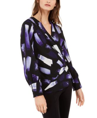 Alfani Printed Surplice Top Created for Macy s Macy s