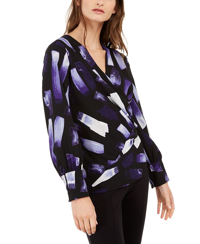 Alfani Printed Surplice Top Created for Macy s Macy s
