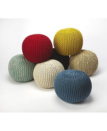 Butler - Pincushion Woven Pouffe, Quick Ship