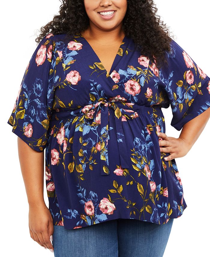Motherhood Maternity Plus Size TieFront Blouse & Reviews Maternity Women Macy's