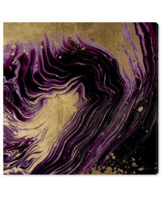 Plum and Gold Agate Canvas Art - 16" x 16" x 1.5"