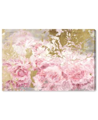 Pink and Gold Camellias Canvas Art - 30