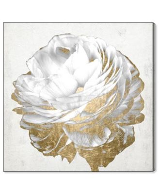 21250 Gold and Light Floral White Canvas Art - 16" x 16" x 1.5"