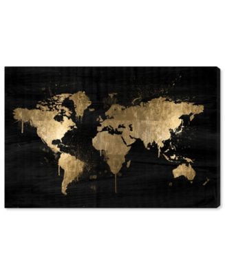 Oliver Gal Mapamundi Gold Canvas Art Collection - Macy's