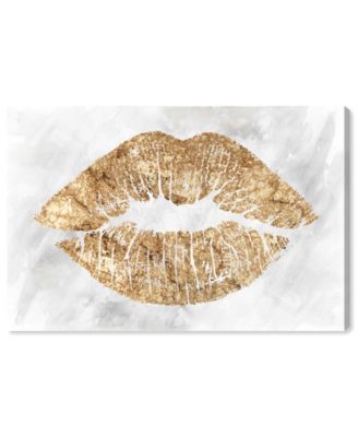Big Kiss Lips Giclee Art Print on Gallery Wrap Canvas