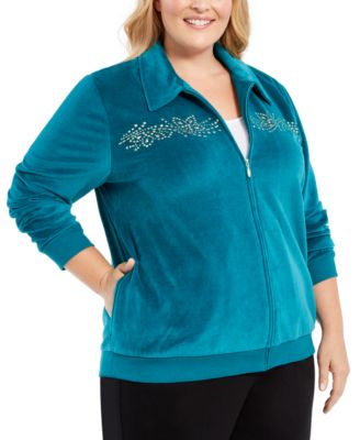 plus size velour jacket