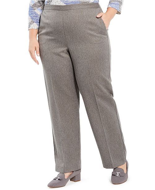 Alfred Dunner Plus Size Sapphire Skies Herringbone Pull On Pants