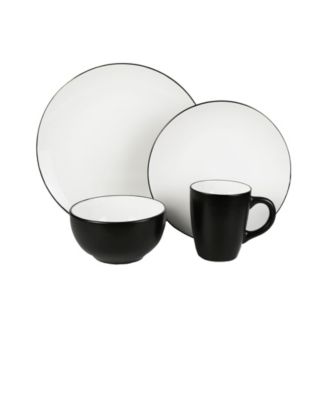 American Atelier - Bistro White/Black 16 Pc Set