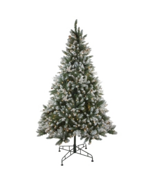 Northlight 6.5' Pre-lit Frosted Sierra Fir Artificial Christmas Tree In Green