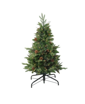 Northlight 4' Pre-Lit Mixed Winter Pine Artificial Christmas Stake Tree - Clear Lights