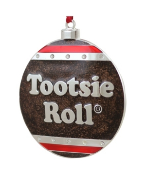 Northlight Kids' 3.5" Silver Plated Tootsie Roll Candy Logo Christmas Ornament With European Crystals In Brown