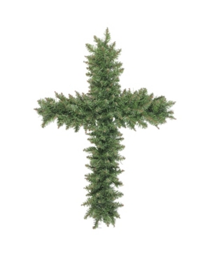 Northlight 22" Green Pine Artificial Cross Shape Wreath With Ground Stake