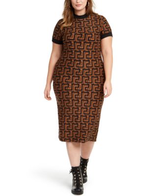Planet Gold - Trendy Plus Size Juniors' Geo-Print Dress