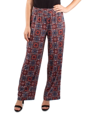 image of Ny Collection Printed Wide-Leg Pants