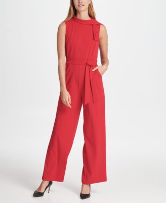 macys womens red jumpsuit
