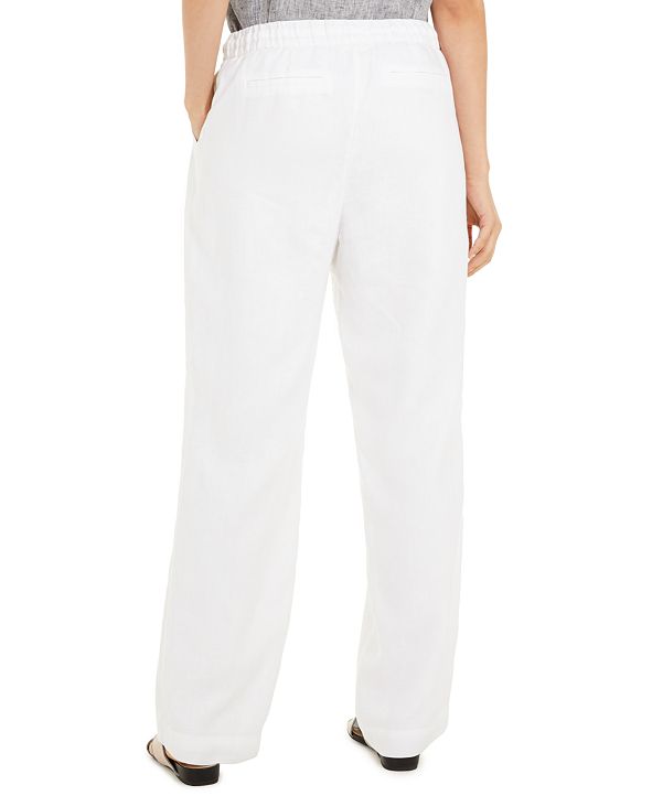 Charter Club Linen Drawstring-Waist Pants, Created for Macy's & Reviews ...
