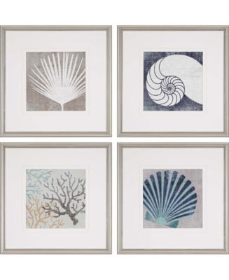 Paragon Picture Gallery Paragon Coastal II Framed Wall Art Set of 4, 19 ...