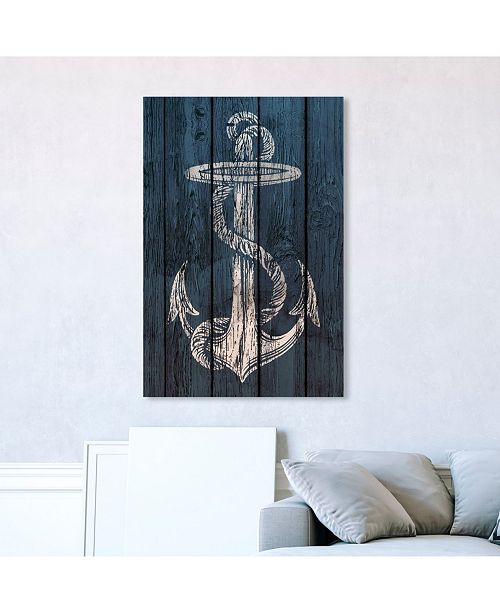 Oliver Gal Blue Weathered Anchor Canvas Art 45 X 30 X 1 5