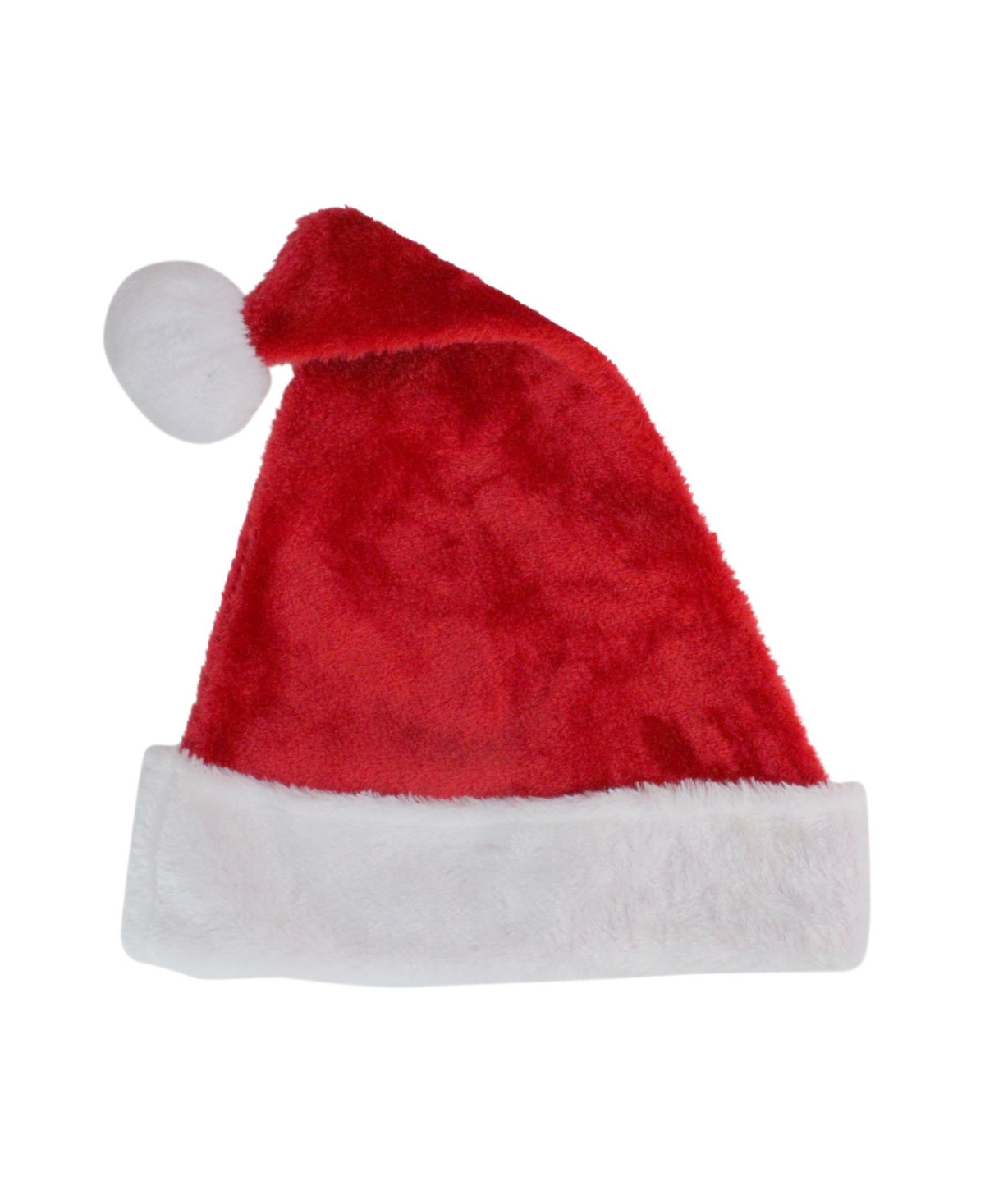 17" Traditional Red and White Plush Christmas Santa Hat - Adult Size Large - Red