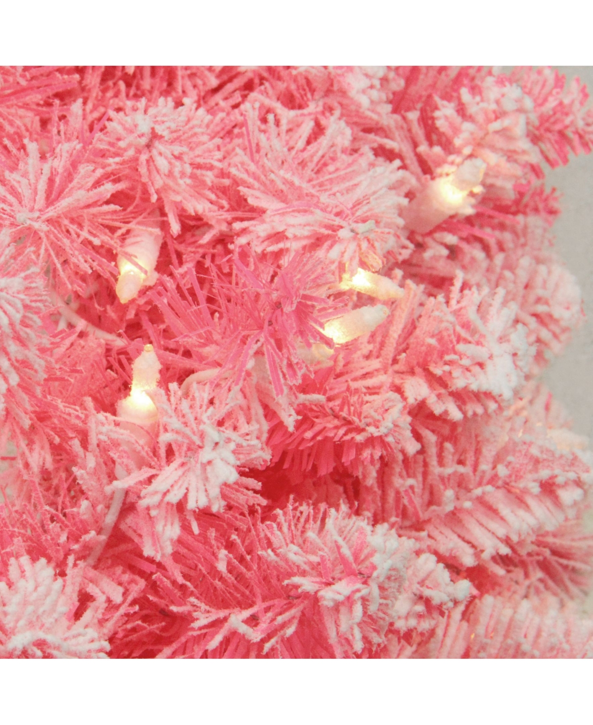 Northlight Pre-Lit FlockedArtificial Christmas Wreath - 36 Inch Clear Lights - Pink