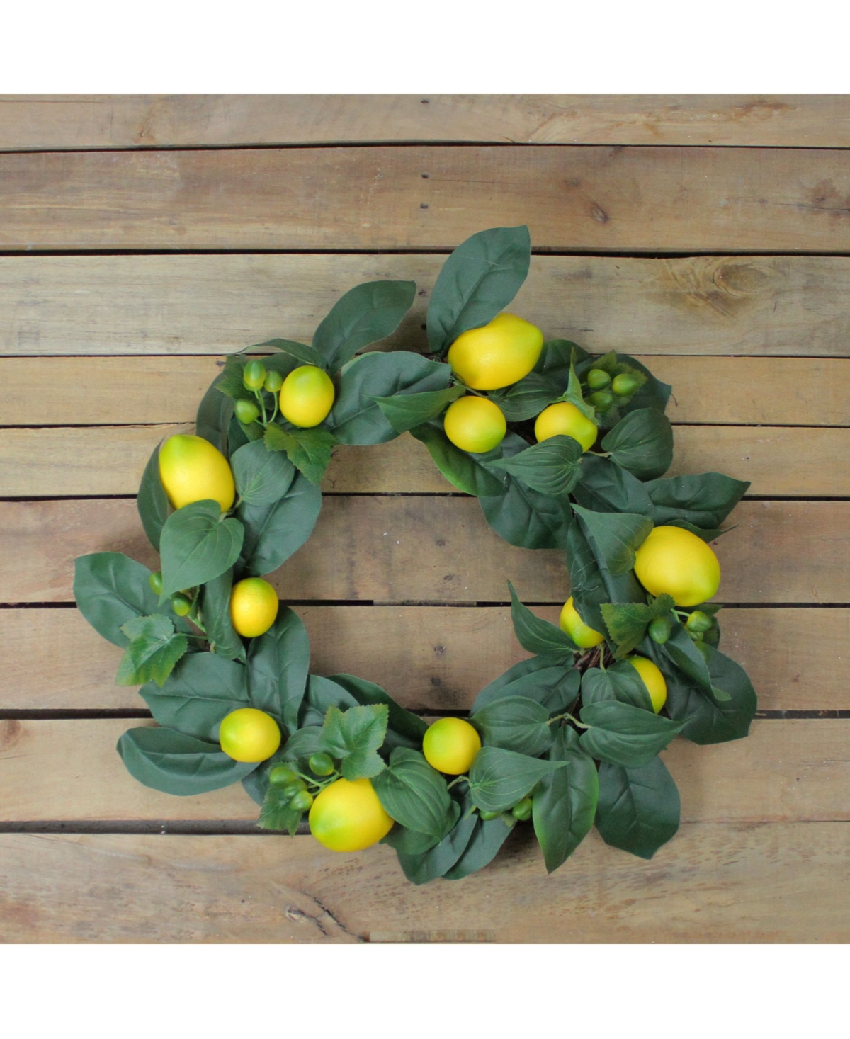 Northlight Lemon andFoliage Spring Wreath 22-Inch - Green