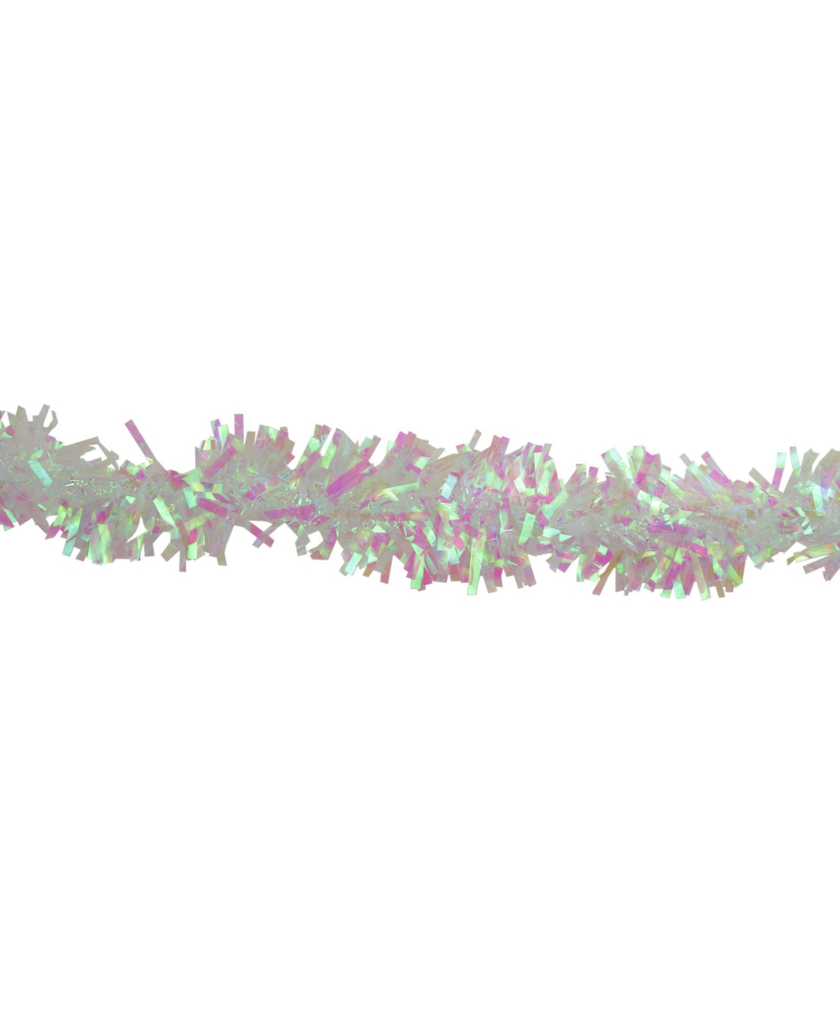 Northlight 50'Iridescent Wide Cut Christmas Tinsel Garland - Unlit - White