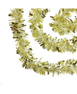 Northlight 50' Gold And White Wide Cut Christmas Tinsel Garland