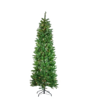 Northlight 7.5' Pre-lit Stillwater Spruce Pencil Artificial Christmas Tree In Green