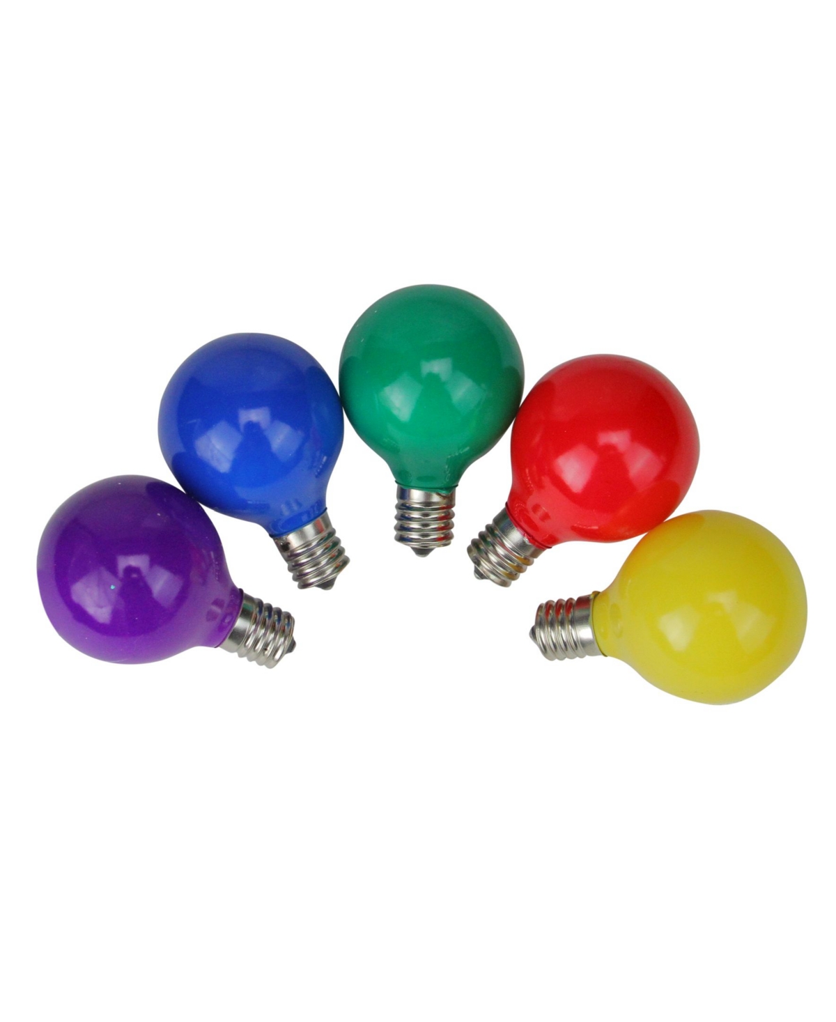 Pack of 10 Multi-Color Satin G50 Globe Christmas Replacement Bulbs - Multi