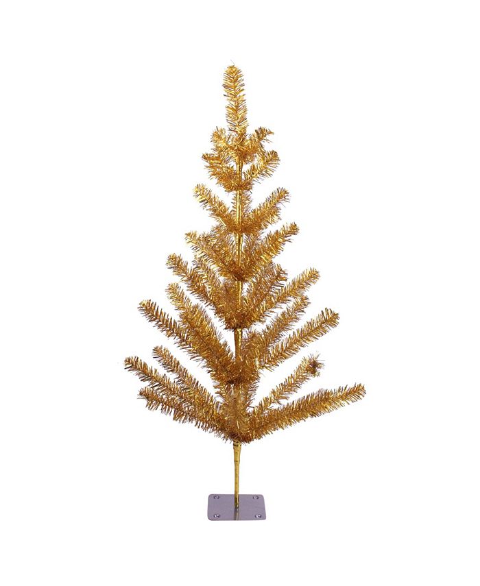 Northlight 3' Gold Tinsel Pine Artificial Christmas Twig Tree Unlit