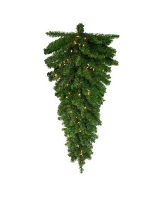 Northlight 42" Pre-Lit Canadian Pine Artificial Christmas Teardrop Swag - Clear Lights