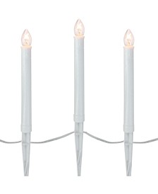 Set of 10 Lighted C7 Candle Christmas Pathway Markers - Clear Lights