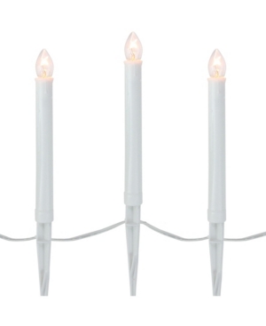 Northlight Set Of 10 Lighted C7 Candle Christmas Pathway Markers - Clear Lights In White
