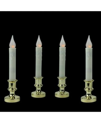 Set of 4 LED Flickering Window Christmas Candle Lamp with Timer 8.5"