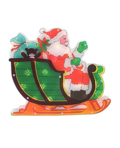 Northlight 17 Lighted Holographic Santa In Sleigh Christmas