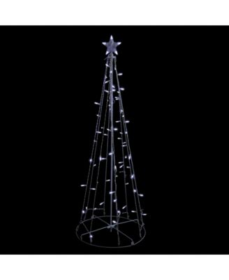 5' Pure White LED Lighted Cone Tree Outdoor Christmas Decoration