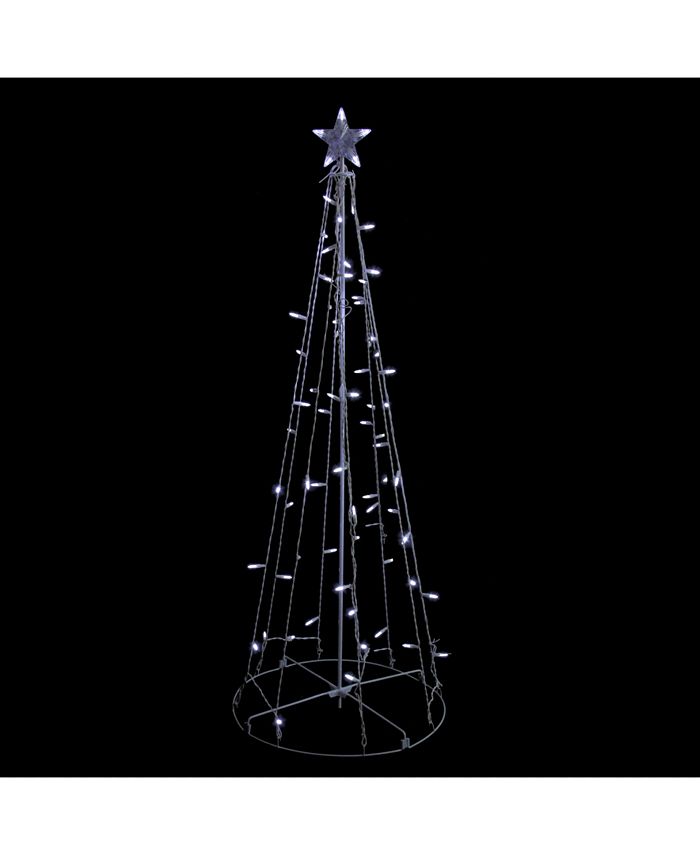 Northlight 5' Pure White LED Lighted Cone Tree Outdoor Christmas ...