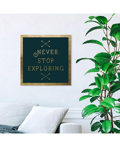 Oliver Gal Never Stop Exploring Gold Canvas Art 20 X 20 X 1 5 Reviews All Wall Decor Home Decor Macy S