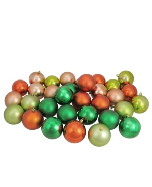 Northlight Kids' 32ct Xmas Green/almond/kiwi/burnt Orange Shatterproof Christmas Ball Ornaments 3.25" In Multi