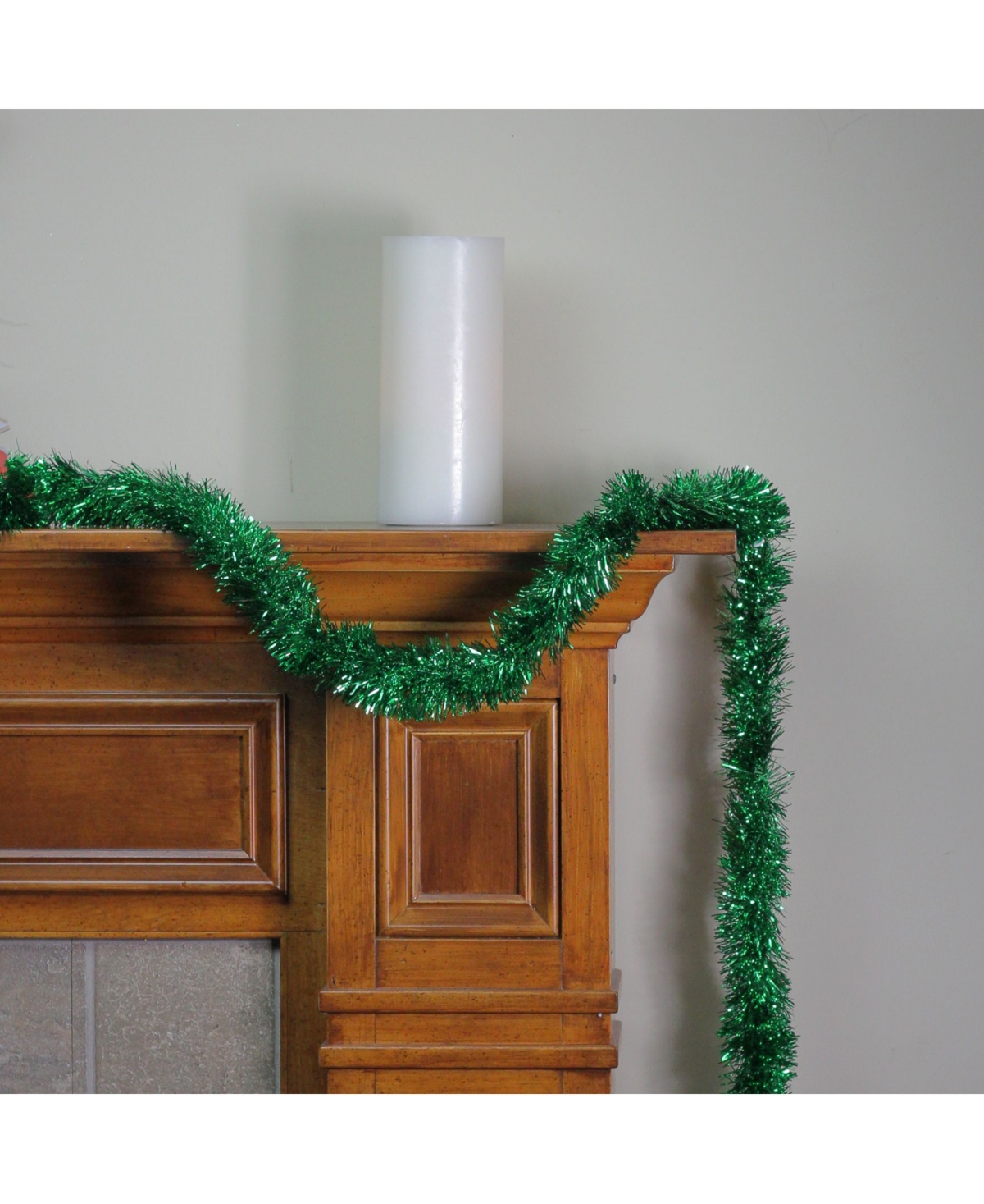 Northlight 12' TraditionalChristmas Tinsel Garland - Unlit - Green