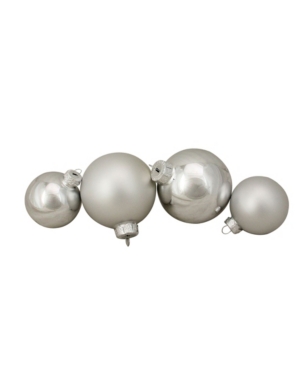Northlight 96ct Silver Shiny And Matte Christmas Glass Ball Ornaments 2.5-3.25"