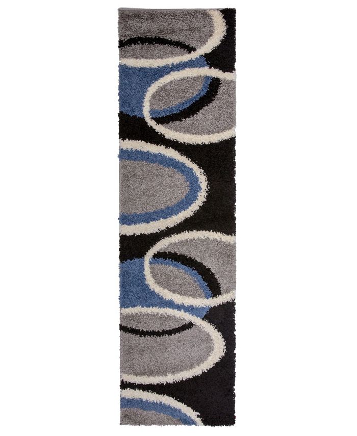 Main Street Rugs Knox Shag Ksh750 Blue 2' x 7' Runner Rug Macy's
