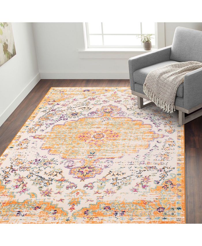 Main Street Rugs Lyon Lyn837 Orange 5' x 7' Area Rug Macy's