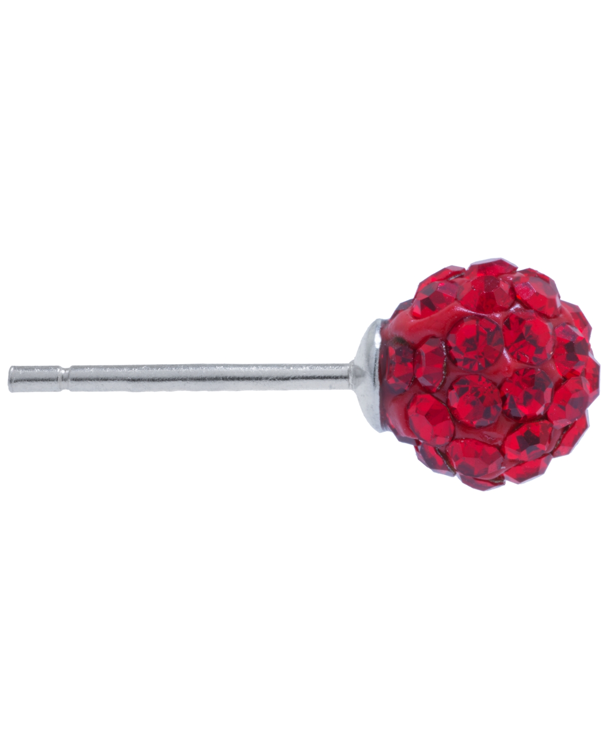 Crystal 6mm Pave Stud Earrings in Sterling Silver. Available in Clear, Blue or- RED