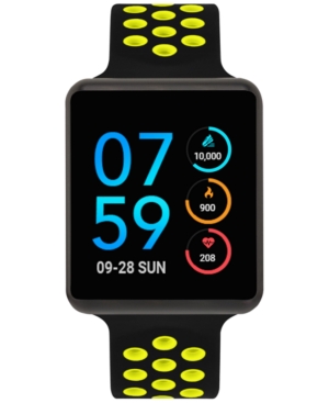 ITOUCH ITOUCH UNISEX AIR BLACK & LIME SILICONE STRAP TOUCHSCREEN SMART WATCH 35X41MM, A SPECIAL EDITION
