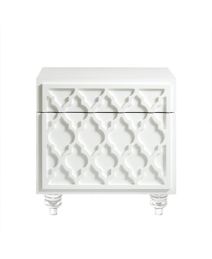 Shop Inspired Home Sienna Lacquer Lucite Leg Nightstand In White