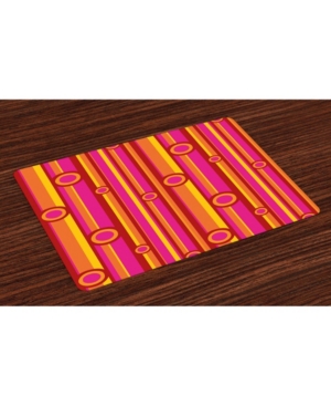 Ambesonne Retro Place Mats Set of 4