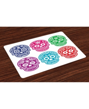 Ambesonne Day of the Dead Place Mats Set of 4