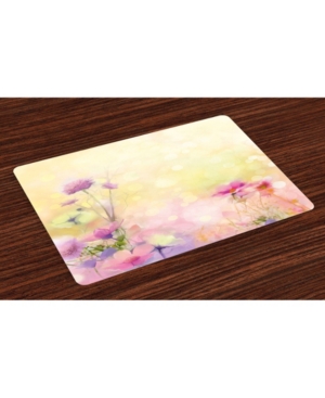 Ambesonne Flower Place Mats Set of 4